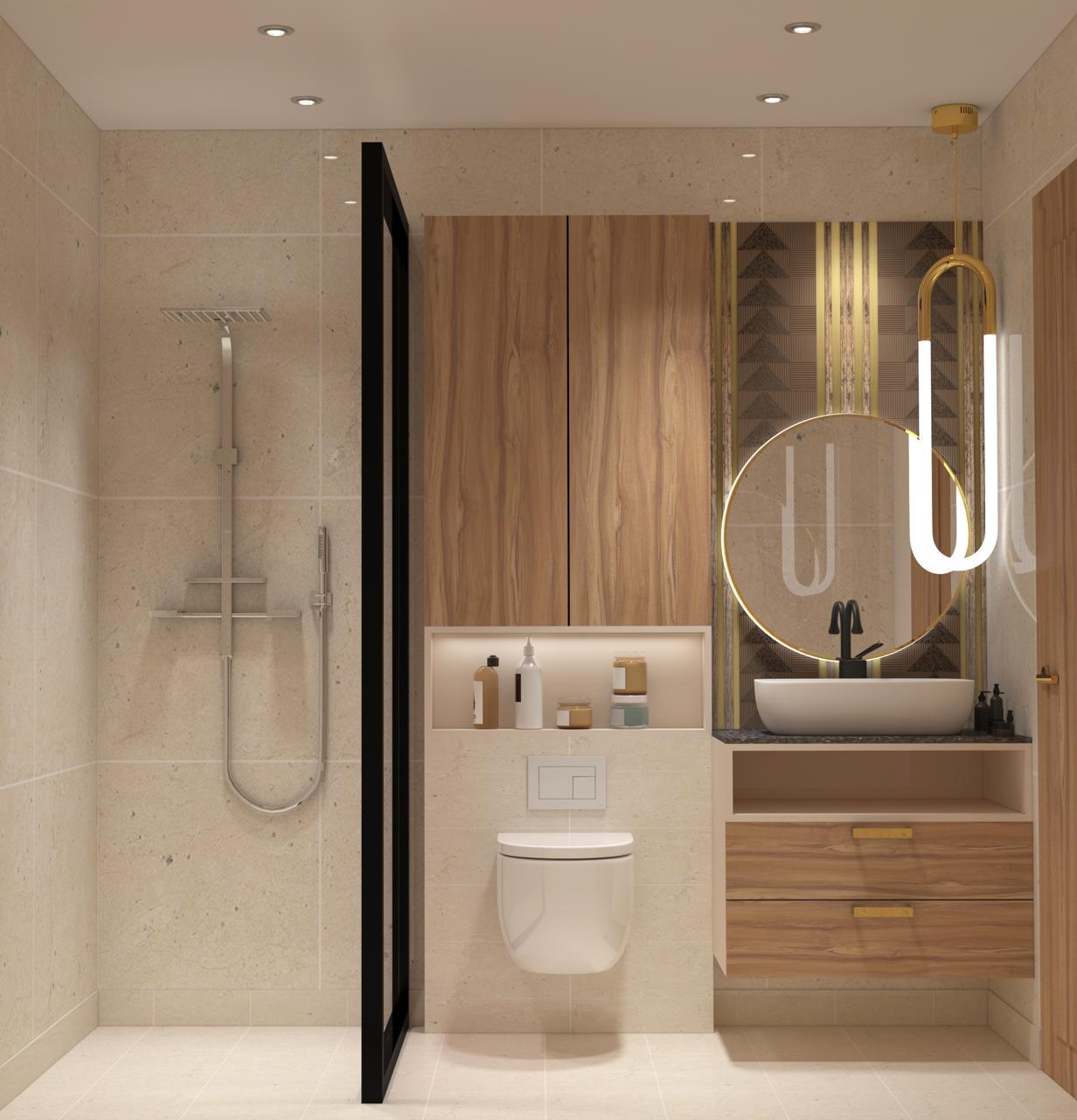 Walnut & Gold Bath